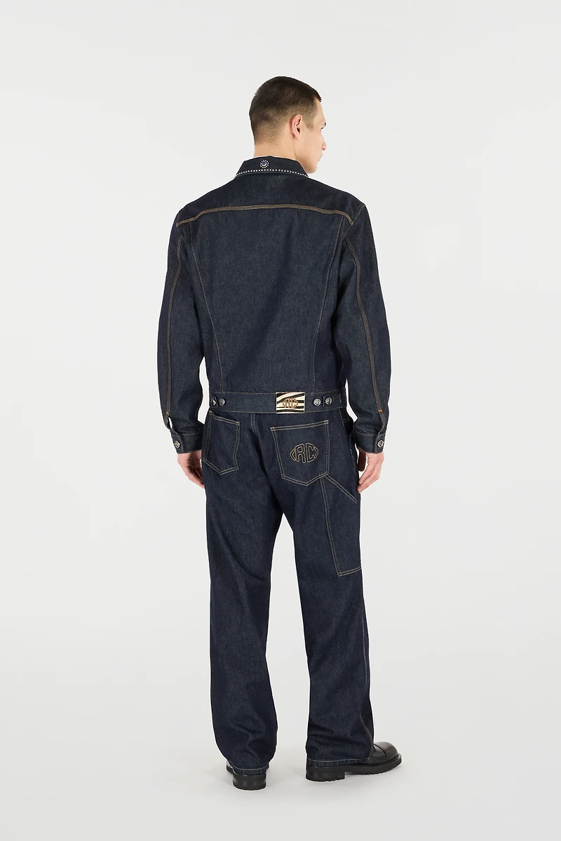 Denim Jacket With Studs And Stones