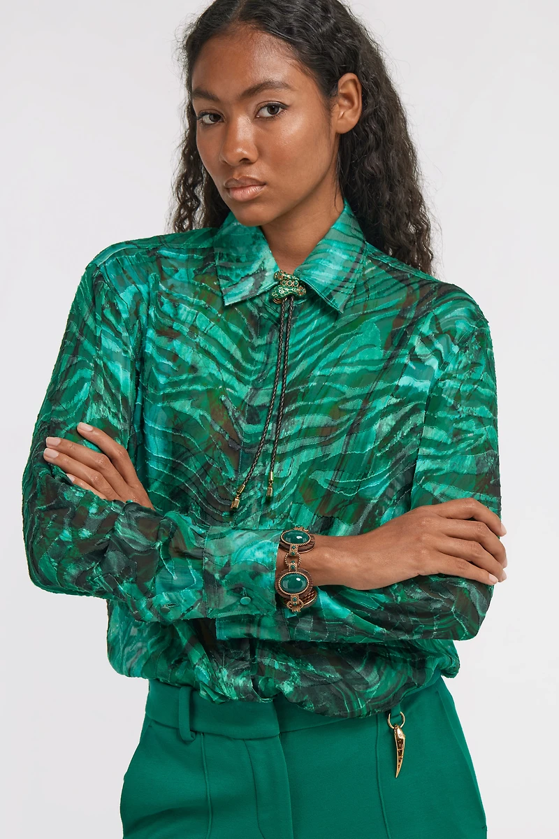 Malachite-Effect Link Bracelet