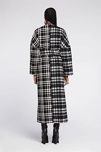 Checked Belted Coat