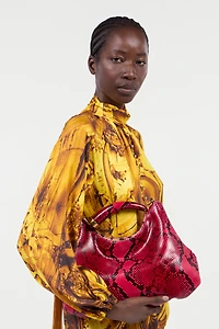 Python-Print Hobo Bag