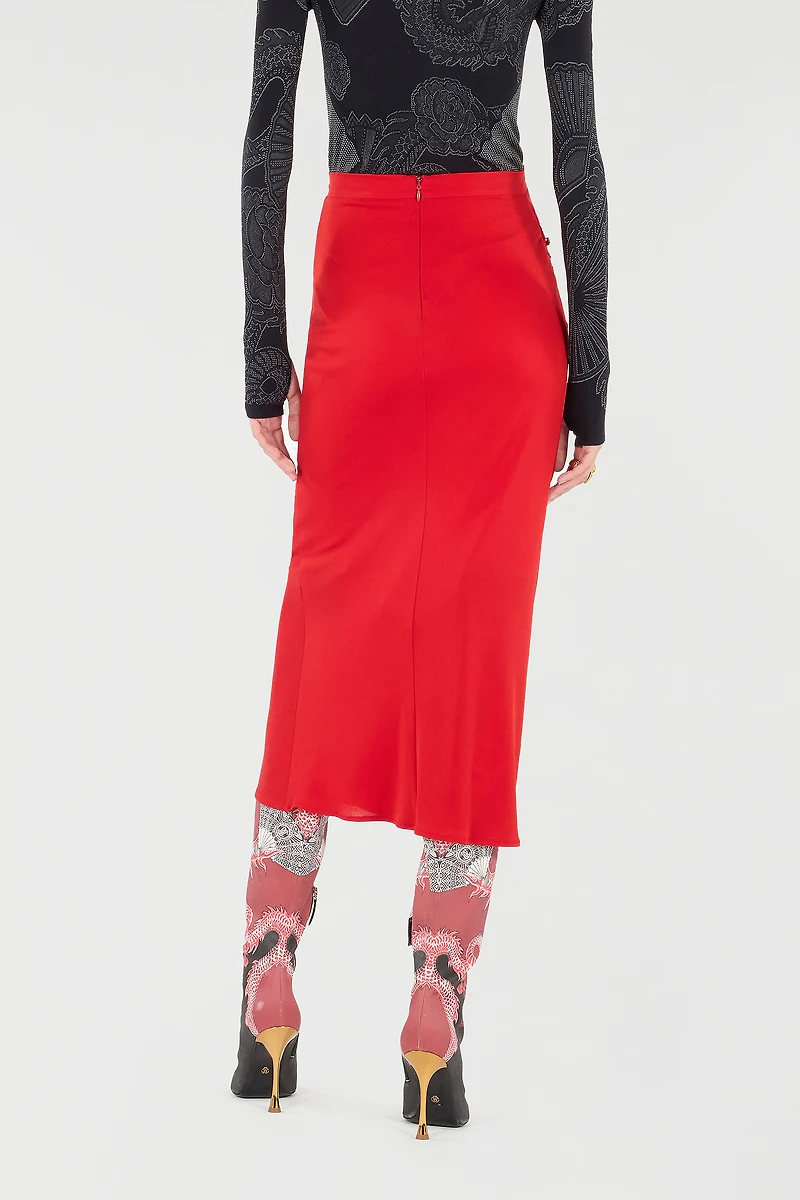 Midi Skirt With Ruched Detail