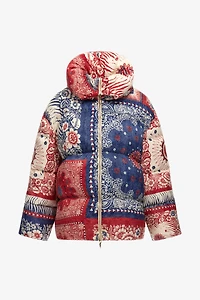 Bandana Print Puffer Jacket