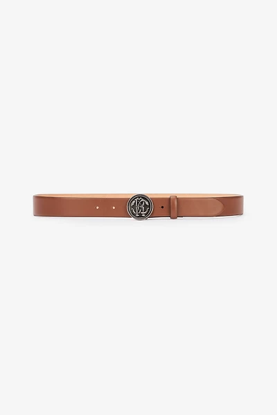 Solid-Color Belt With Mirror Snake Monogram