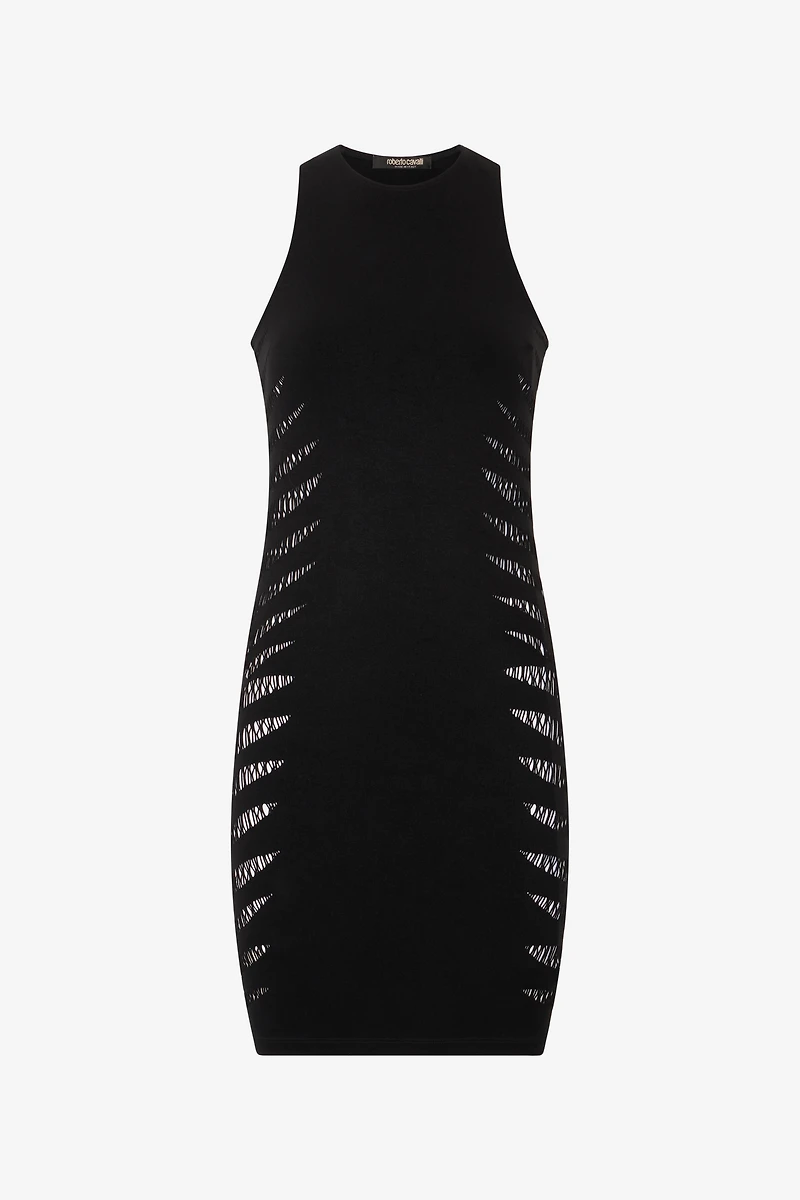 Dress with Perforated Zebra Pattern