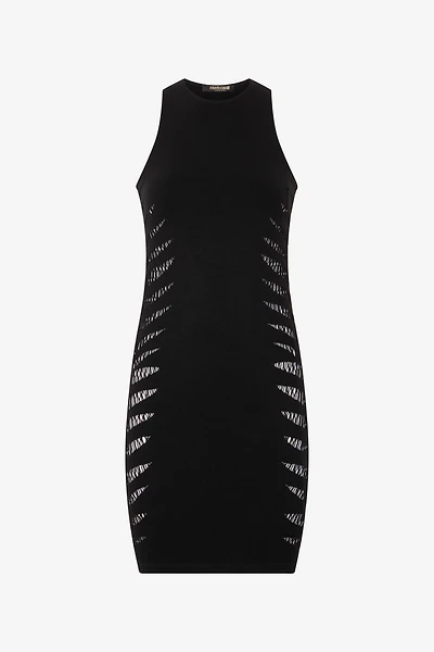 Dress with Perforated Zebra Pattern