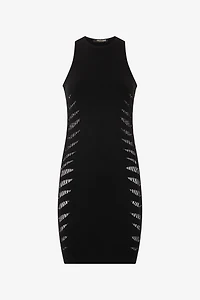 Dress with Perforated Zebra Pattern