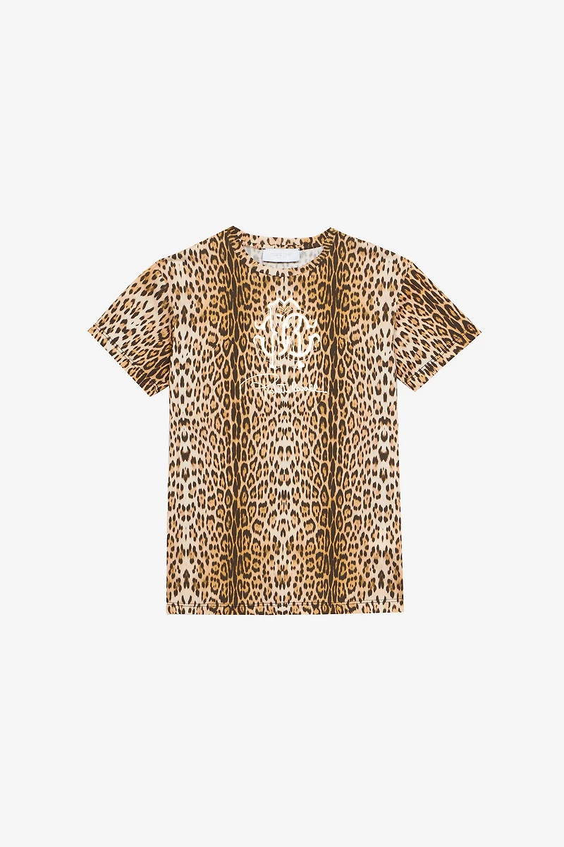 T-Shirt With Jaguar Skin Print