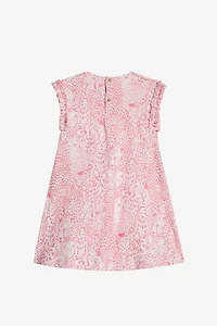 Cotton Dress With Cheetahs And Cheetah Skin