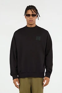 Black Sweatshirt with Tonal Logo Patch