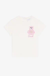 Teddy Bear-Embroidered Cotton T-Shirt