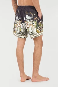 Swim Shorts With Fang And Animal Print