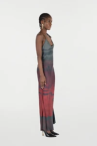 Long Slip Dress With A Mottled Effect