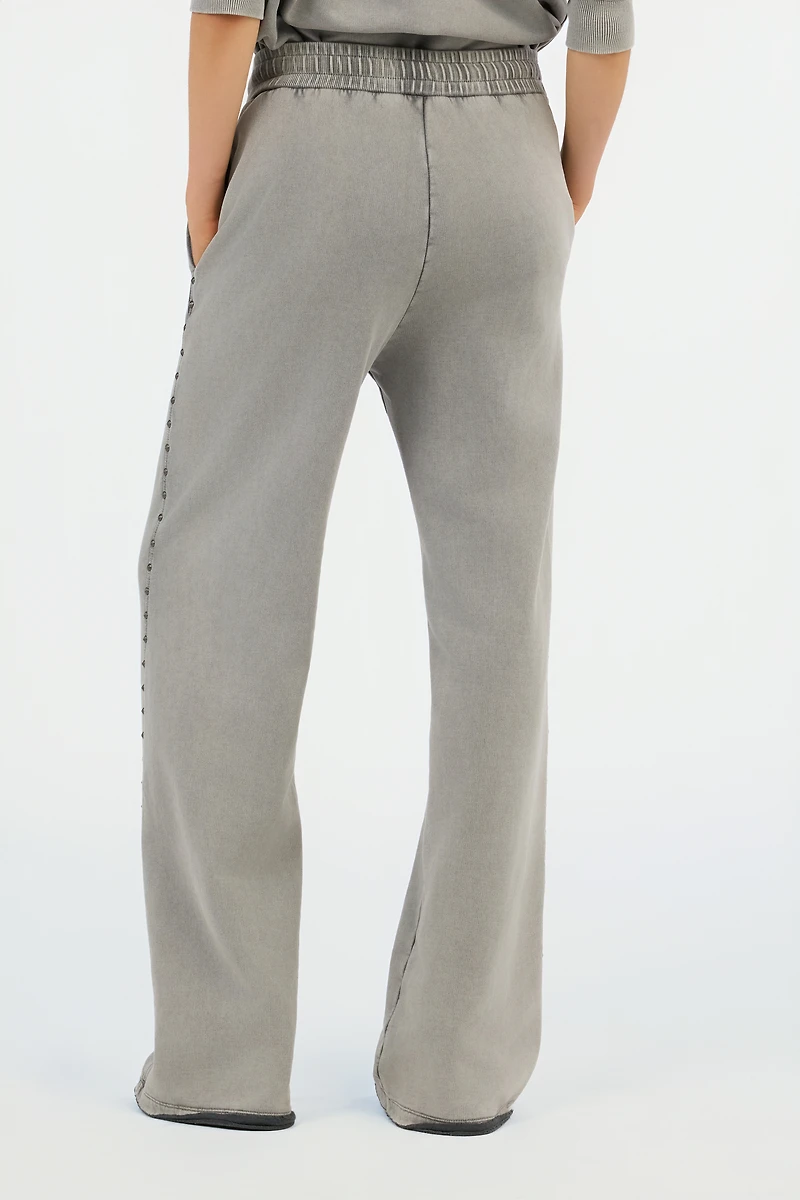 Grey Studded Sweatpants