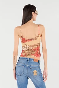 Top With Spaghetti Straps And All-Over Print