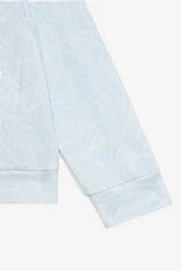 Baby Blue Sweatshirt with Floral Print