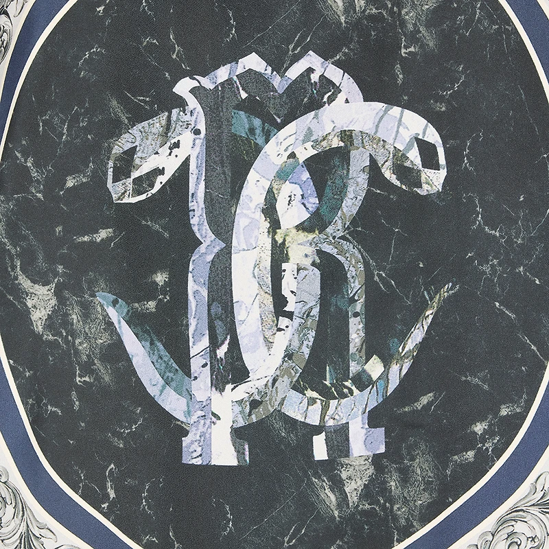 T-Shirt With Mirror Snake Monogram And Marble Print