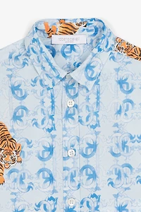 Tiger logo-print short-sleeved shirt