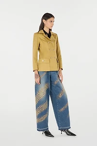 Double-Breasted Jacket With Python Pattern