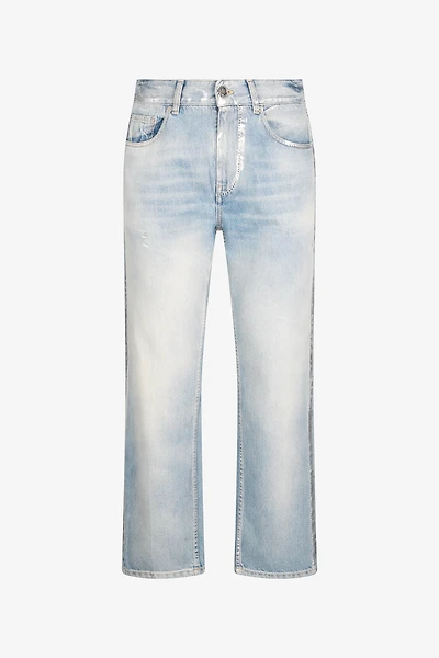 Light Wash Jeans with Monogram RC