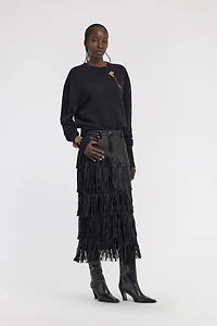 Fringe Midi Skirt