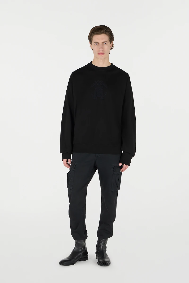 Sweatshirt With Mirror Snake Monogram Embroidery