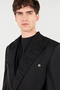 Double-Breasted Wool-Blend Blazer