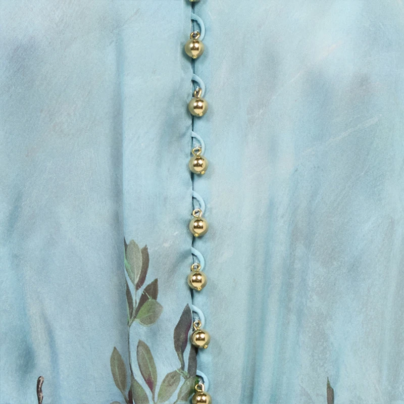Silk Dress With Nature Print
