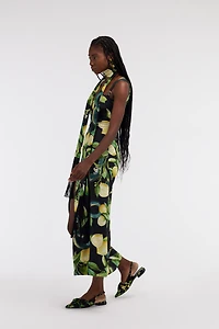 Midi dress with Lemon print