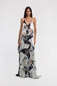Marble print long Dress