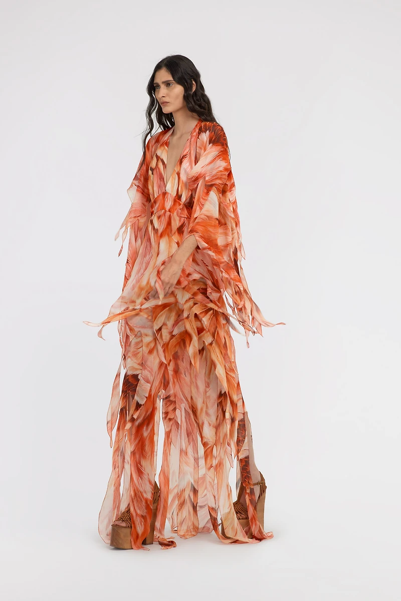 Plumage print Kaftan