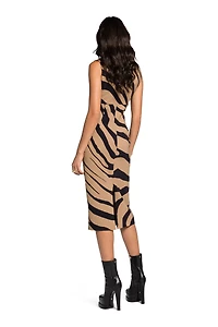 Tiger-Print Sleeveless Dress