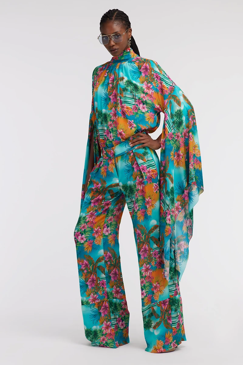 Hawaii print trousers