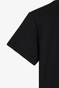 Black T-Shirt with Flower Print