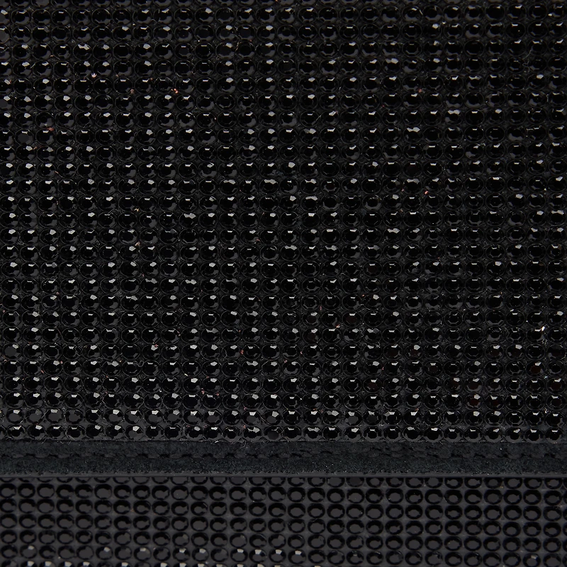 Black Crystal-Embellished Pochette Bag With Mirror Snake Monogram