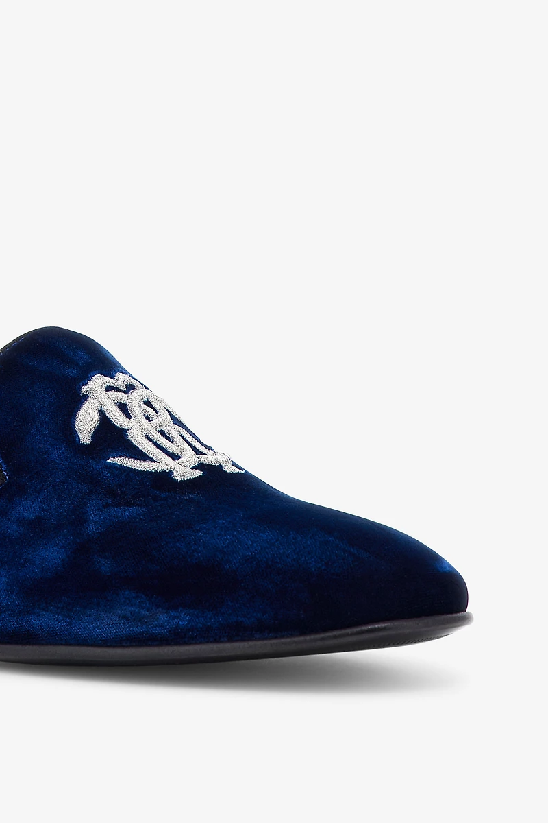 Velvet loafers with Monogram Mirror Snake