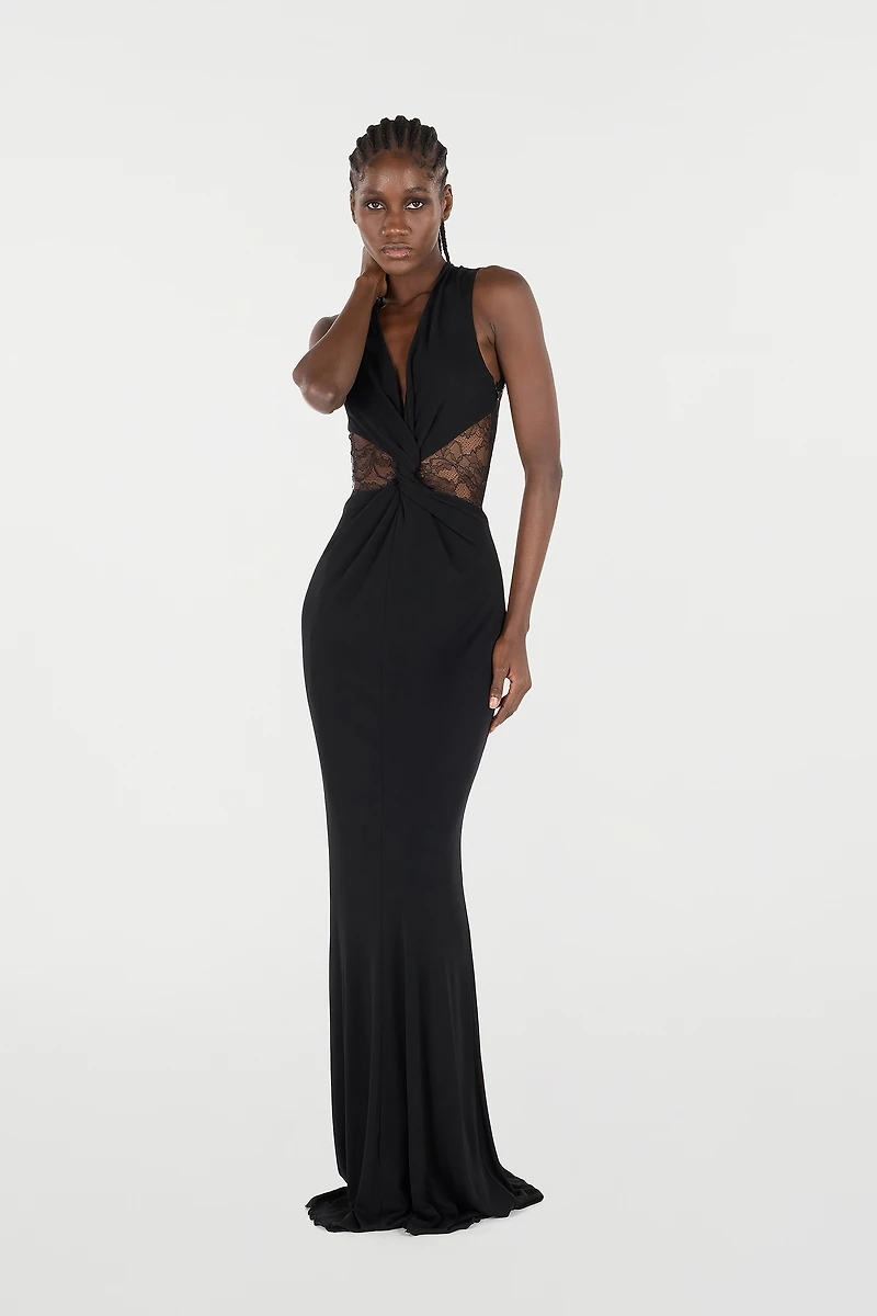 Extra-Long Dress With Lace