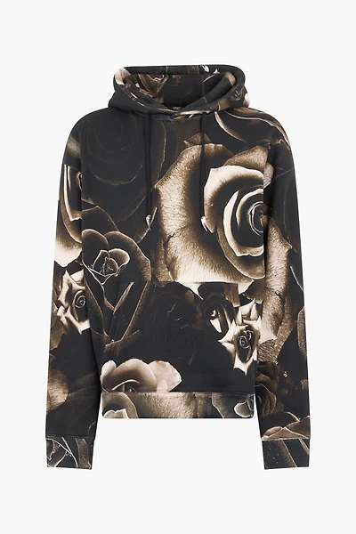 Rose-Print Hooded Sweatshirt