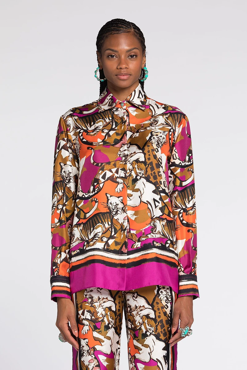 Wild Cat-Print Shirt