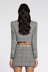 Gingham Cropped Blazer