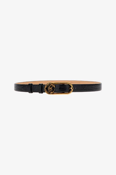 Leather belt with Monogram Mirror Snake