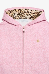 Baby Pink Sweatshirt with Floral Print