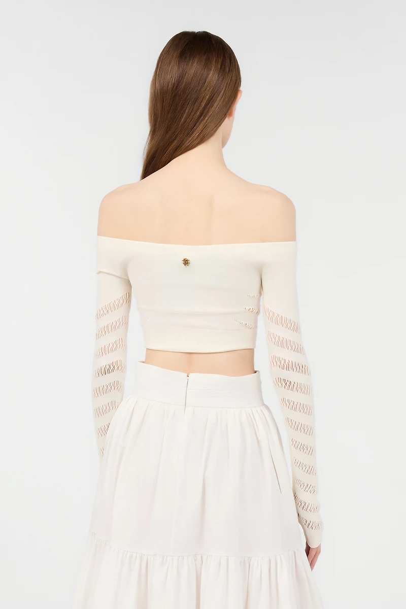Open-Shoulder Crop Top