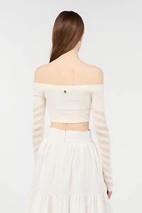 Open-Shoulder Crop Top