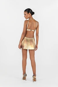 Cut-Out Short Dress with Ropes