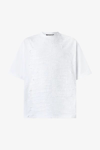 T-Shirt With Textured Zebra Pattern