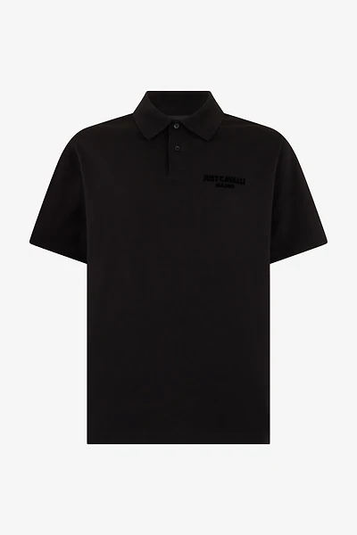 Black Polo With Embroidered Logo
