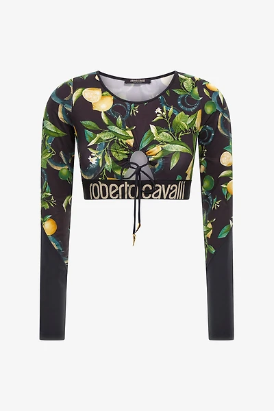 Crop top Lemon print