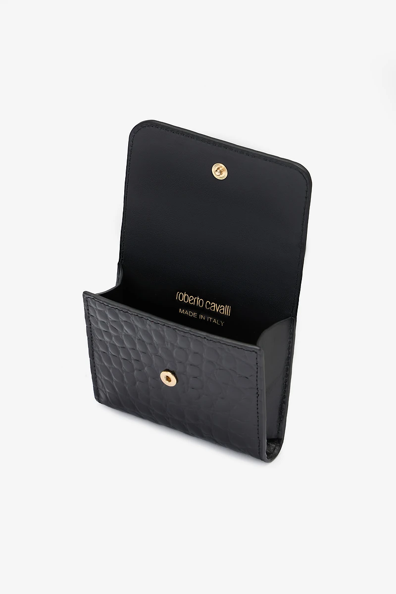 Cardholder with crocodile print