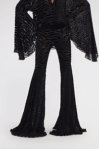 Velvet pants with Ray of Gold print