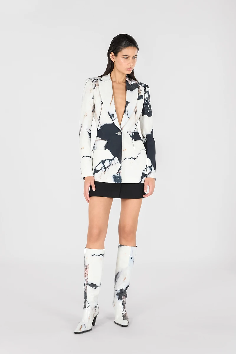 Marble print blazer